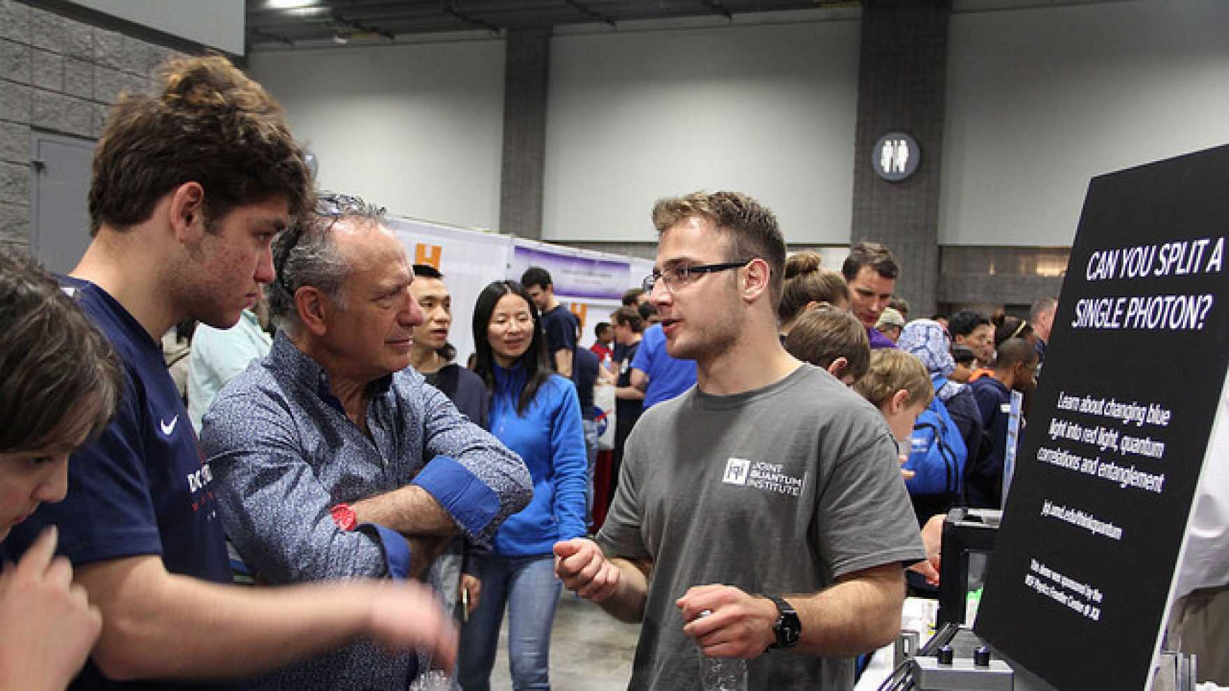 PFC-supported parametric downconversion demo at the 2016 USASEF. Credit: C. Cesare/JQI