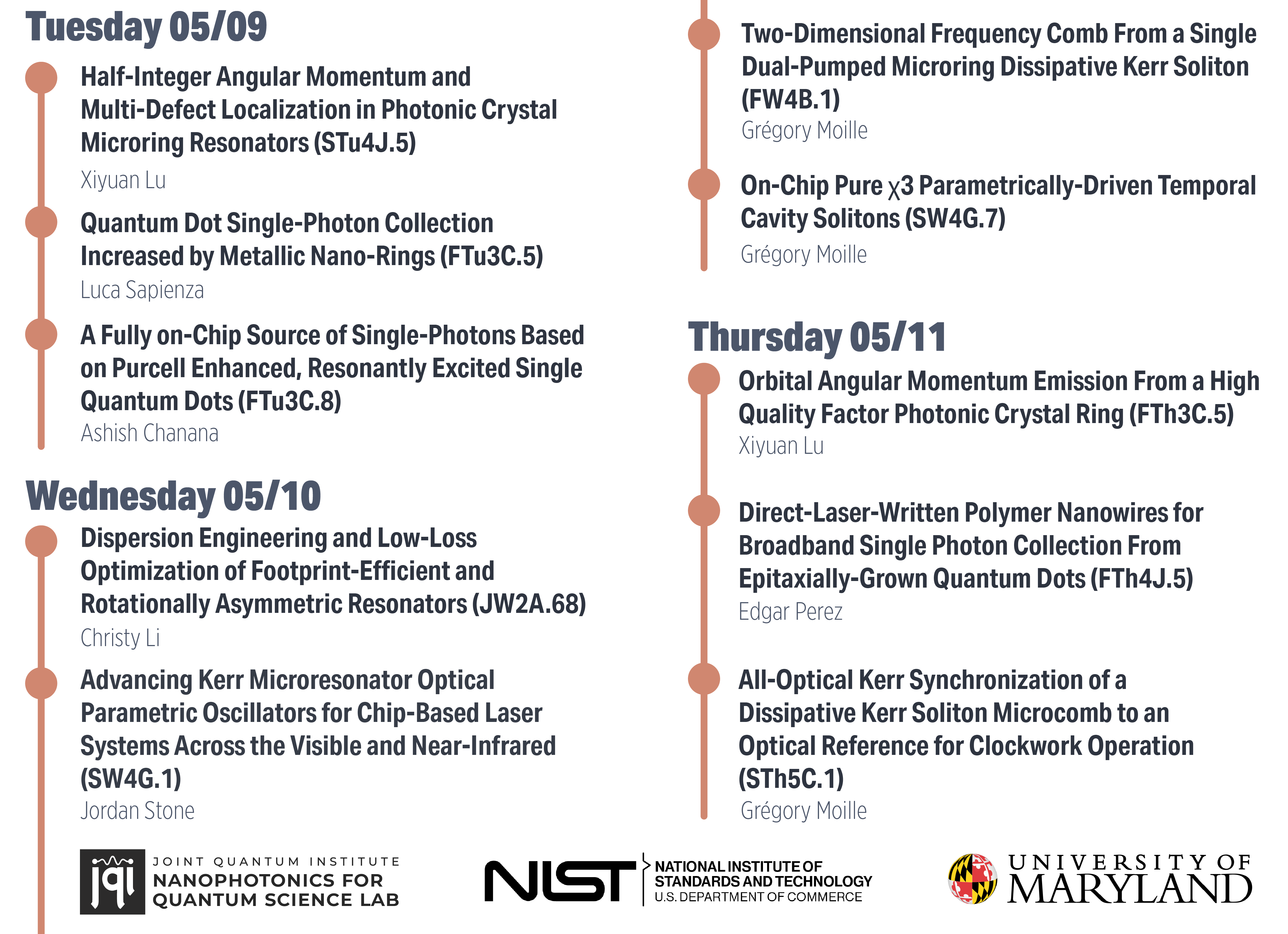 Schedule of CLEO talks