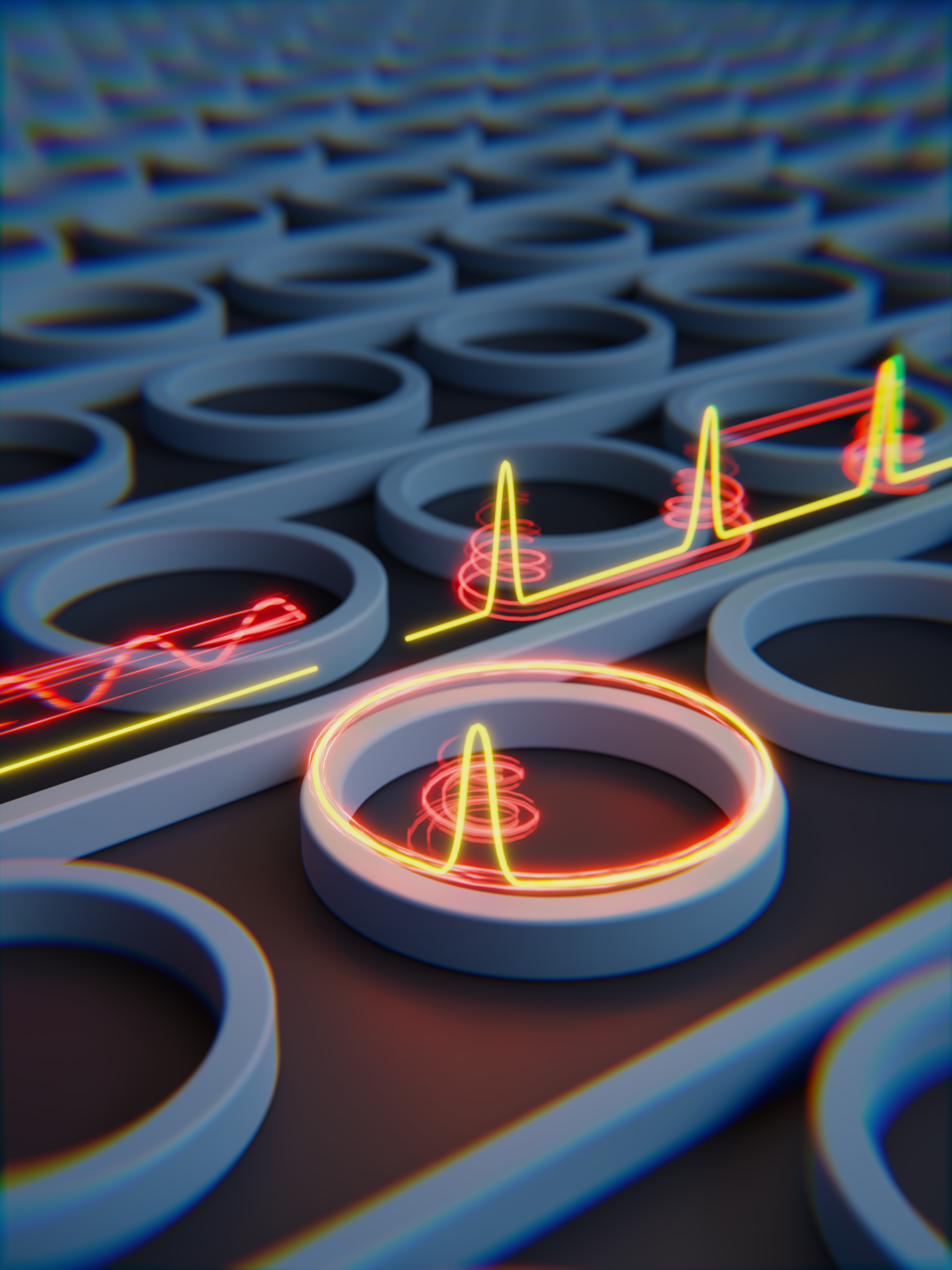 Schematic depiction of soliton synchronization to a reference laser