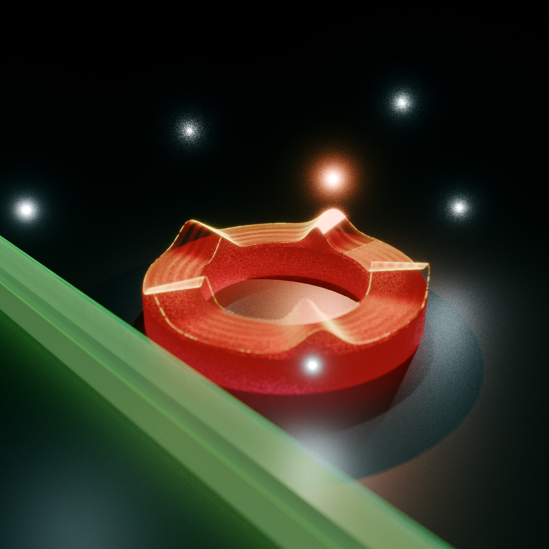 Illustration of a chip-integrated photonic microresonator coupled to vapor-phase Rb atoms